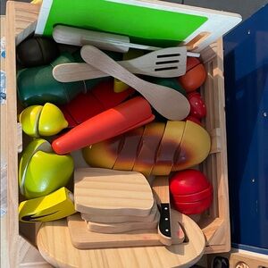 Wooden Play Food Set - Colorful Kids Kitchen Toy